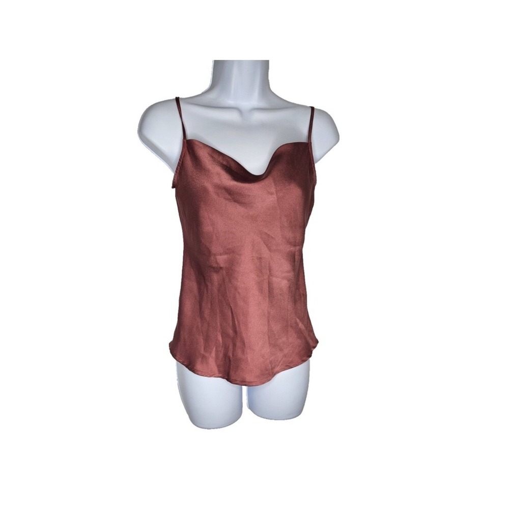 Express Burgundy Satin Cowl Neck Cami Tank Top Women's‎ Size L
